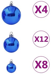 vidaXL Χριστουγεννιάτικες Μπάλες Σετ 100 Τεμαχίων Μπλε