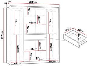 Ντουλάπα Split 200 δίφυλλη