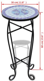 Τραπεζάκι Μπαλκονιού «Μωσαϊκό» Μπλε/Λευκό