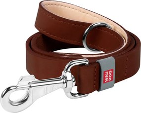 WAUDOG natural leather dog leash 14 mm wide, 122 cm long brown