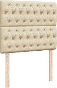 vidaXL Κρεβάτι Boxspring με Στρώμα Κρεμ 120x200 εκ. Υφασμάτινο