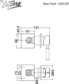 La Torre New Tech 12151N White Matt - Μίκτης εντοιχισμού με εκτροπεα 3 εξόδων