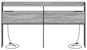 vidaXL Κεφαλάρι Αποθήκης Γκρι sonoma 200 cm Επεξεργασμένο ξύλο