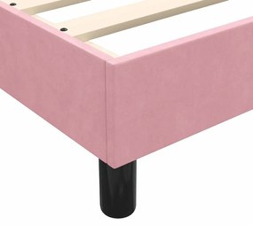 Κρεβάτι Boxspring με Στρώμα Ροζ 200x210 εκ. Βελούδινο - Ροζ