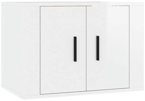 vidaXL Σετ Επίπλων Τηλεόρασης 5 Τεμαχίων Γυαλ. Λευκό Επεξ. Ξύλο