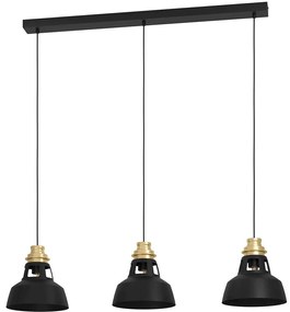 Φωτιστικό Οροφής - Ράγα Espinardo 390231 107x24x150cm 3xE27 40W Black-Gold Eglo Ατσάλι