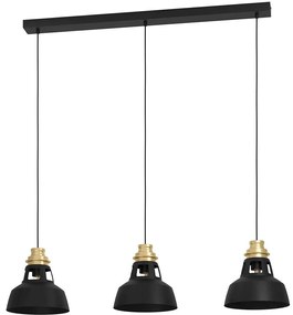 Φωτιστικό Οροφής - Ράγα Espinardo 390231 107x24x150cm 3xE27 40W Black-Gold Eglo Steel