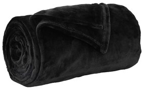 vidaXL Κουβέρτα Μαύρο 130 x 150 cm Μαλλί