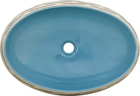 vidaXL Νιπτήρας Οβάλ Πολύχρωμος 59 x 40 x 15 εκ. Κεραμικός