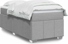 vidaXL Κρεβάτι Boxspring με Στρώμα Ανοιχτό Γκρι 100x200 εκ. Υφασμάτινο