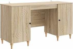 vidaXL Γραφείο Sonoma Δρυς 142,5 x 50 x 75 εκ. Επεξεργασμένο Ξύλο