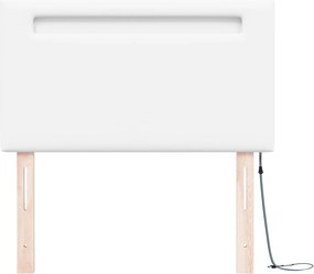 vidaXL LED κεφαλάρι Λευκό 100 cm Τεχνητό Δέρμα