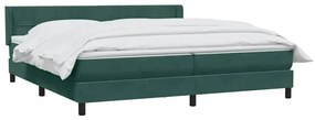 Κρεβάτι Boxspring με Στρώμα Σκούρο Πράσινο 200x210εκ. Βελούδινο - Πράσινο