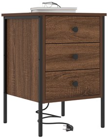 vidaXL Κομοδίνο Καφέ δρυς 42 x 41 x 61 εκ Επεξεργασμένο ξύλο