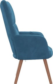 vidaXL Πολυθρόνα Relax Μπλε Βελούδινη