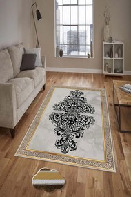 Χαλί Hmnt595 474HFT1140 Black-Gold-Grey Conceptum Hypnose 50X80