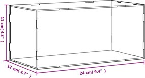 vidaXL Κουτί Βιτρίνας Διαφανές Ακρυλικό 24x12x11 εκ.