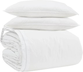 vidaXL Σετ Παπλωμάτων με μαξιλάρι 3 pcs Λευκό Φτέρος