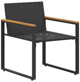 vidaXL Σύνολα επίπλων με μαξιλάρι 3 pcs Μαύρο και Κρεμ Λευκό Ρατάν