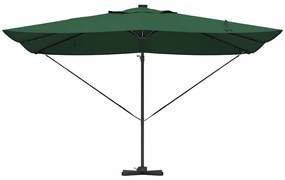 vidaXL Ομπρέλα ηλίου με φώτα λωρίδας LED Πράσινο 352 x 251 x 265 εκ.