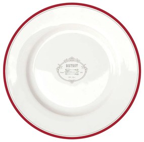 Πιάτο Φαγητού Bistrot 942BIST Φ26,5cm White-Red Easy Life Porcelain