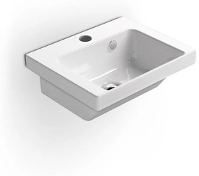 GSI Norm 8685 Λευκός Πορσελάνινος Χειρονιπτήρας Μπάνιου Extraglaze Κρεμαστός ή Ένθετος 42x34 cm