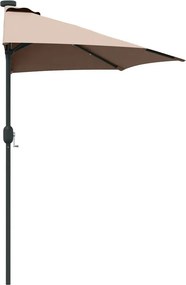 vidaXL Ομπρέλα Κήπου Taupe 294 x 150 x 223 εκ Πολυεστέρας και Χάλυβας