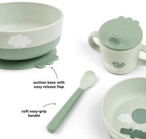 Done By Deer Σετ φαγητού 3τμχ Happy Clouds Green