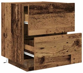 vidaXL Κομοδίνο 2 pcs Παλαιό ξύλο 45 x 40 x 55 εκ Επεξεργασμένο ξύλο