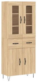 vidaXL Ντουλάπι Sonoma δρυς 69,5 x 34 x 180 εκ. από Επεξεργασμένο Ξύλο