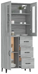 vidaXL Ντουλάπι Γκρι Sonoma 69,5 x 34 x 180 εκ. Επεξεργασμένο Ξύλο