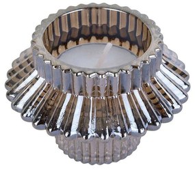 Κηροπήγιο Για Ρεσώ Sparkle Lines Duo PT3768BR Φ8x5,5cm Brown Present Time Glass
