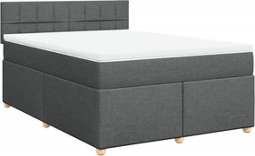 vidaXL Κρεβάτι Boxspring με Στρώμα Σκούρο Γκρι 140x200 εκ Υφασμάτινο
