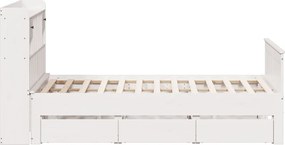 vidaXL Κρεβάτι Βιβλιοθήκη Χωρίς Στρώμα 140x200 εκ Μασίφ Ξύλο Πεύκο