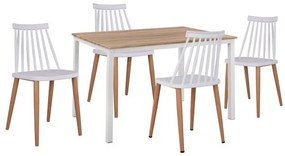 ΣΕΤ 5ΤΜΧ ΤΡΑΠΕΖΙ SONAMA & ΚΑΡΕΚΛΕΣ VANESSA ΛΕΥΚΟ ΧΡΩΜΑ ΜΕΤΑΛΛΙΚΑ ΠΟΔΙΑ HM11002.01 110x70x76 cm