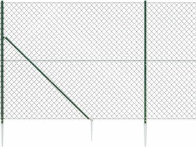 vidaXL Συρματόπλεγμα Περίφραξης Πράσινο 1,4 x 25 μ. με Καρφωτές Βάσεις