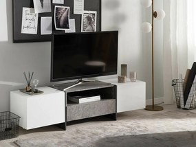 Τραπέζι Tv Berwyn 756, Άσπρο, Γκρι, 162x43x39cm, 43 kg | Epipla1.gr