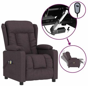 vidaXL Πολυθρόνα Μασάζ Ηλεκτρική Σκούρο Καφέ Υφασμάτινη