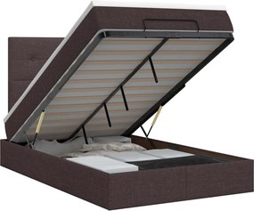 vidaXL Κρεβάτι Ottoman με στρώμα Σκούρο Καφέ 120 x 200 cm Ύφασμα