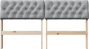 vidaXL Ταπετσαρισμένο κεφαλάρι Ανοιχτό γκρι 140 cm