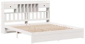 vidaXL Κρεβάτι Βιβλιοθήκη Χωρίς Στρώμα 180x200 εκ Μασίφ Ξύλο Πεύκου
