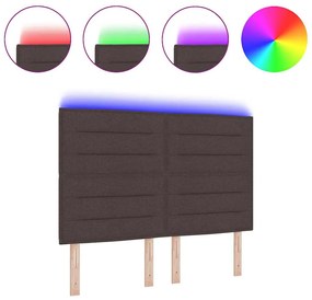 vidaXL LED κεφαλάρι Επιτοίχιο Σκούρο καφέ Σκούρο καφέ 160 cm ύφασμα