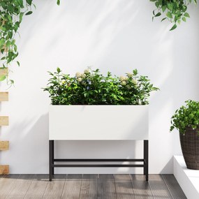 vidaXL Αναδιπλούμενη Κηπευτική Γλάστρα 60x26x45 εκ Λευκός Χάλυβας