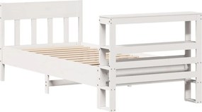 vidaXL Σκελετός Κρεβ. Χωρίς Στρώμα Λευκό 75x190 εκ Μασίφ Πεύκο