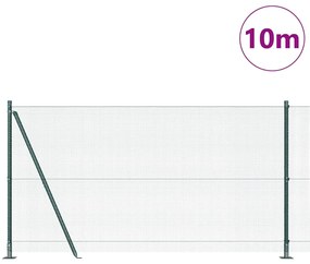 vidaXL Φράχτης με Στήλες. Πράσινο 1.2 x 10 m Ατσάλι