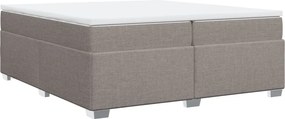 vidaXL Κρεβάτι Boxspring με Στρώμα Taupe 200x200 εκ. Υφασμάτινο