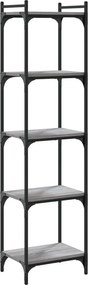 vidaXL Βιβλιοθήκη 5 Επιπέδων Γκρι Sonoma 40x30x154 εκ. Επεξεργ. Ξύλο