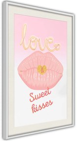 Αφίσα - Pink Kisses - 40x60 - Μαύρο - Με πασπαρτού