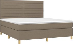vidaXL Κρεβάτι Boxspring με Στρώμα Taupe 180x200 εκ. Υφασμάτινο