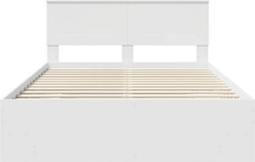 vidaXL Σκελετός Κρεβατιού Λευκό 150 x 200 cm Επεξεργασμένο ξύλο